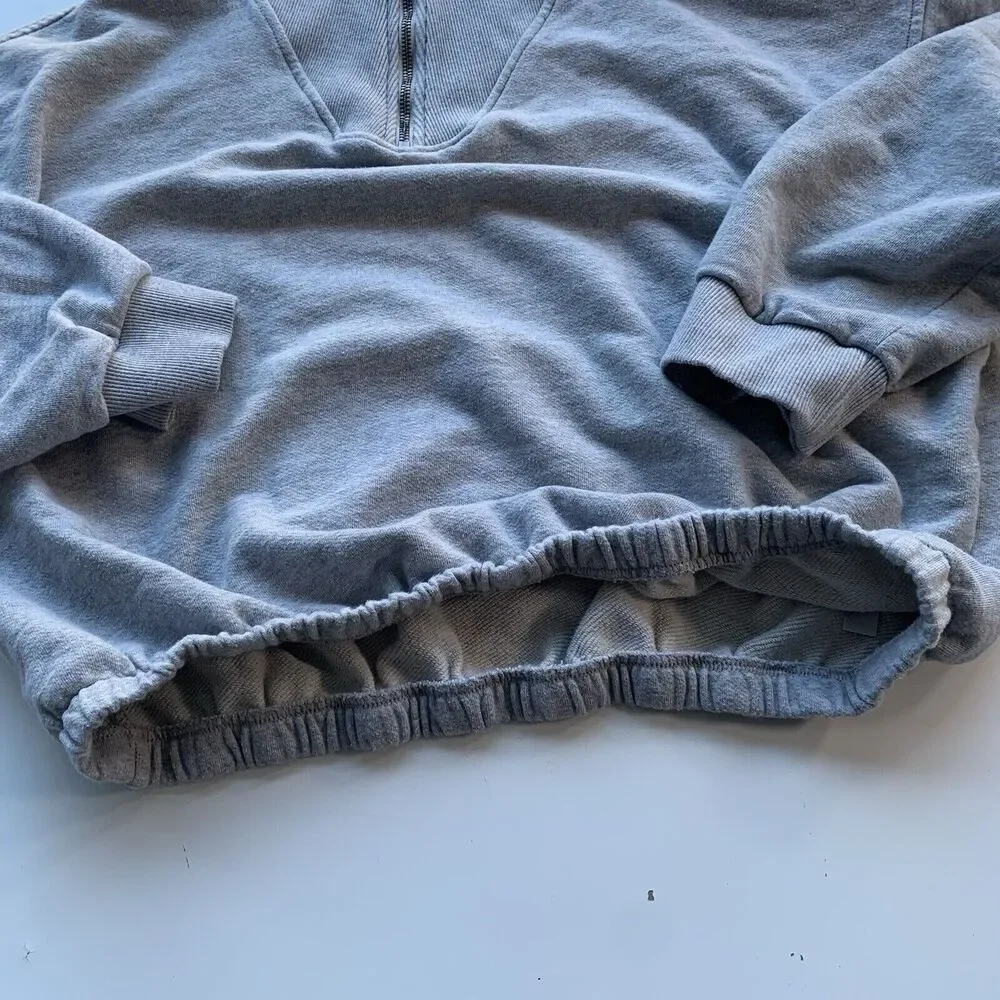 Free People Movement Valley Girl Quarter Zip Sweatshirt Size L Gray
